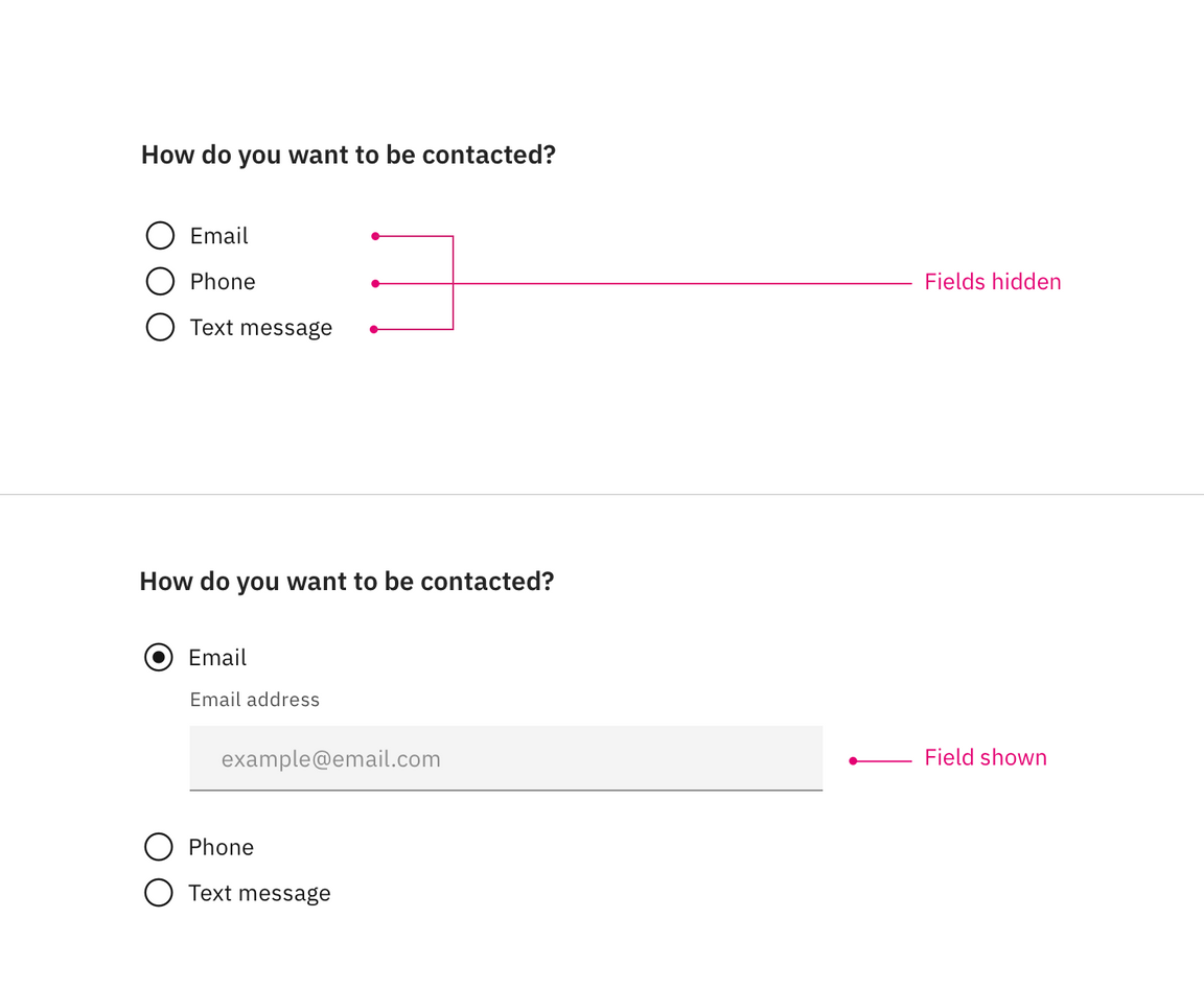 Example of progressive disclosure